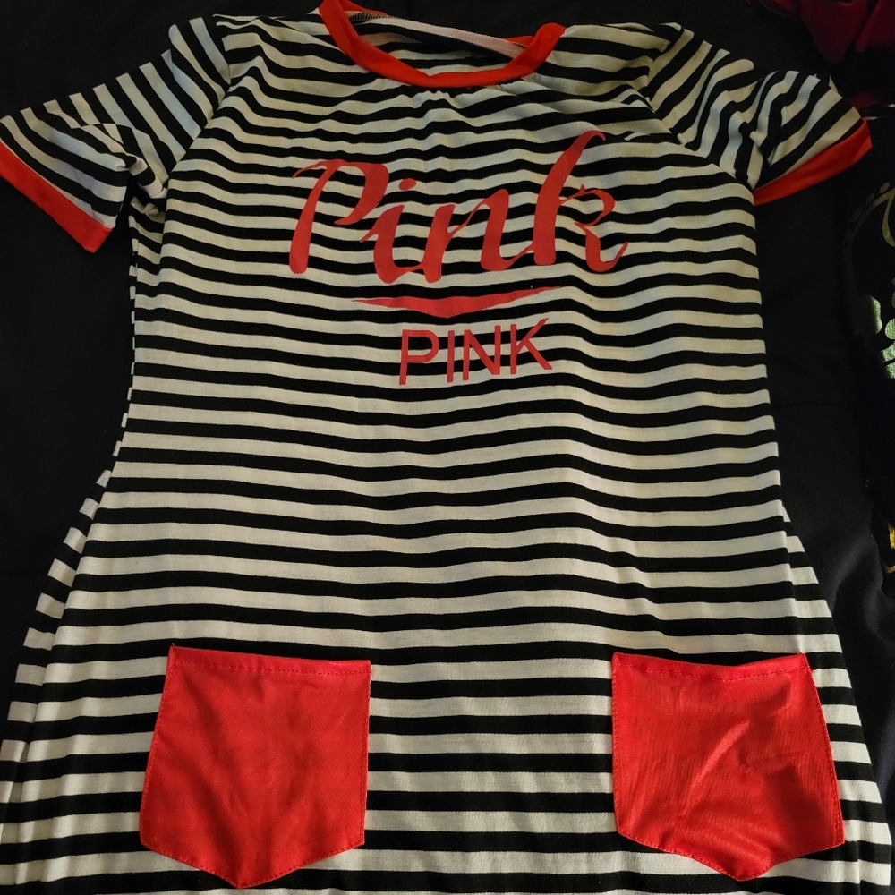 Dress from pink size XL white, pink, black